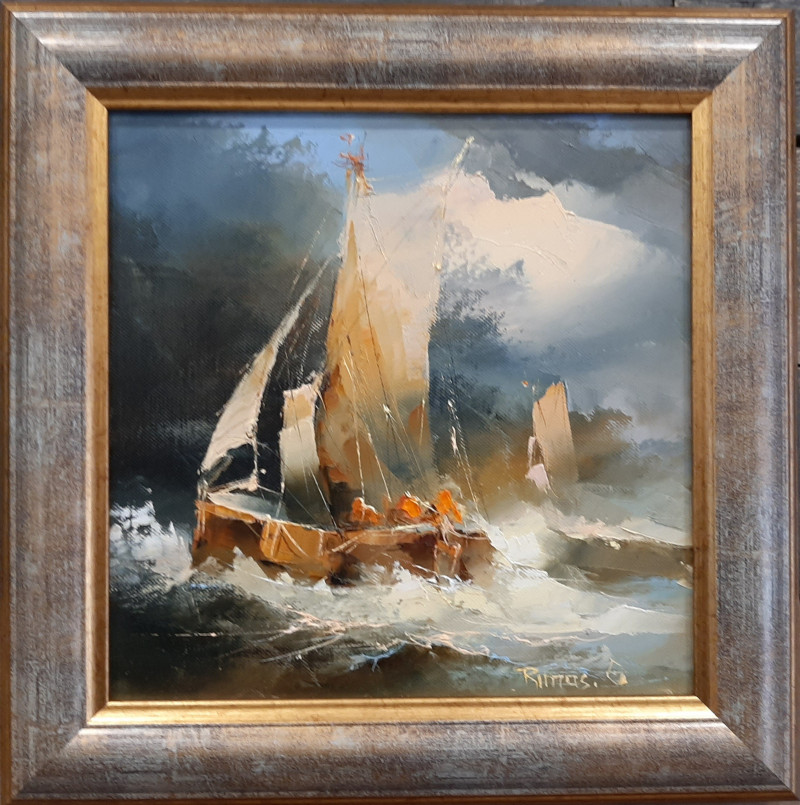 Rimantas Grigaliūnas tapytas paveikslas Marių žvejai, Marinistiniai paveikslai , paveikslai internetu