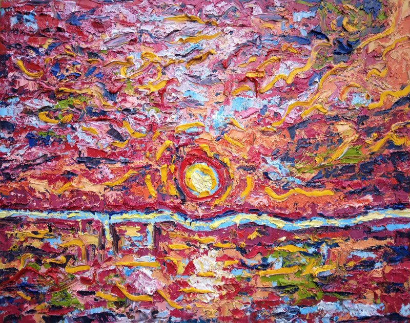 Vincas Andrius (Vincas Andriušis) tapytas paveikslas Saulėlydis, Peizažai , paveikslai internetu
