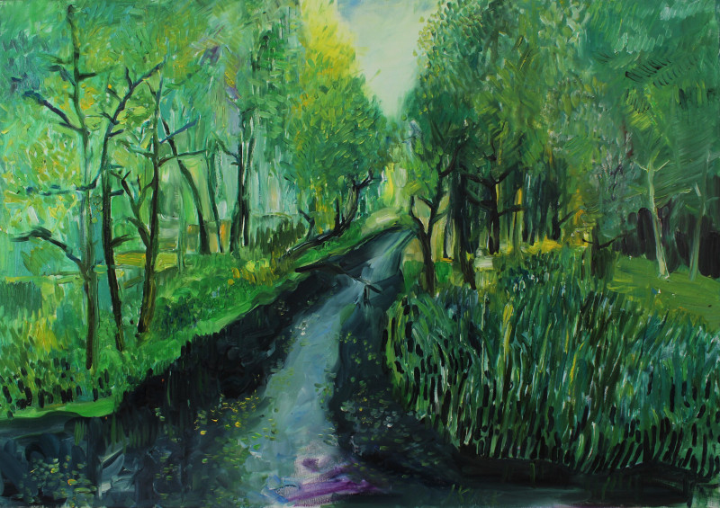 Irena Kurklietienė tapytas paveikslas Mosėdžio upelis, Peizažai , paveikslai internetu