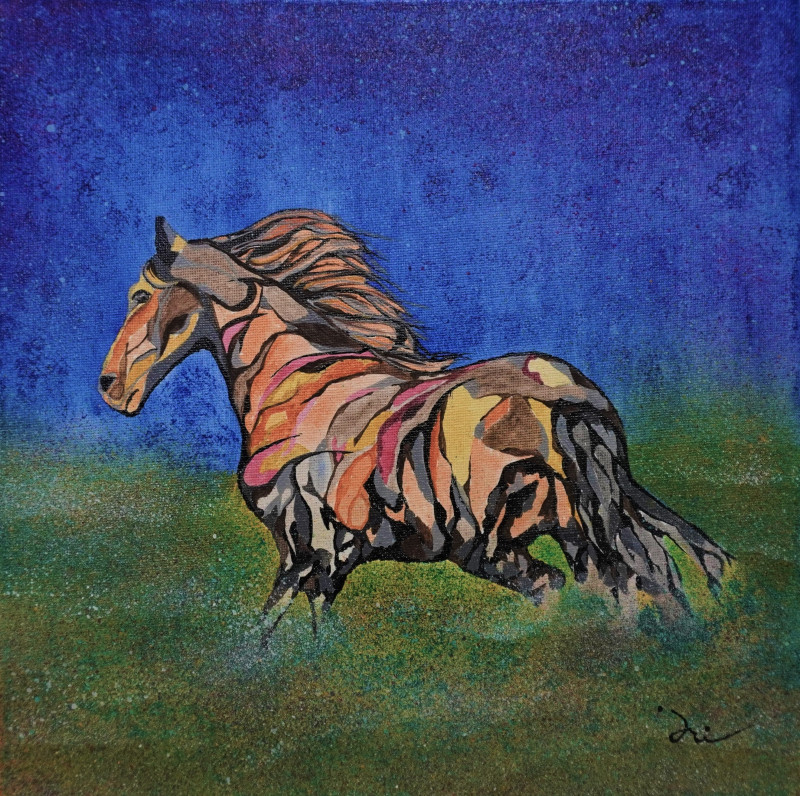 Kaimanawa horse original painting by Gintaras Pečiura. Animalistic Paintings