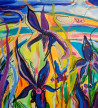 Arvydas Martinaitis tapytas paveikslas Kompozicija su gėlėmis II , Abstrakti tapyba , paveikslai internetu