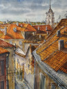 Dmitrij Zuj tapytas paveikslas Senieji Vilniaus stogai, Urbanistinė tapyba , paveikslai internetu