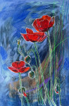 Daiva Kibildytė tapytas paveikslas Švintant, Gėlės , paveikslai internetu