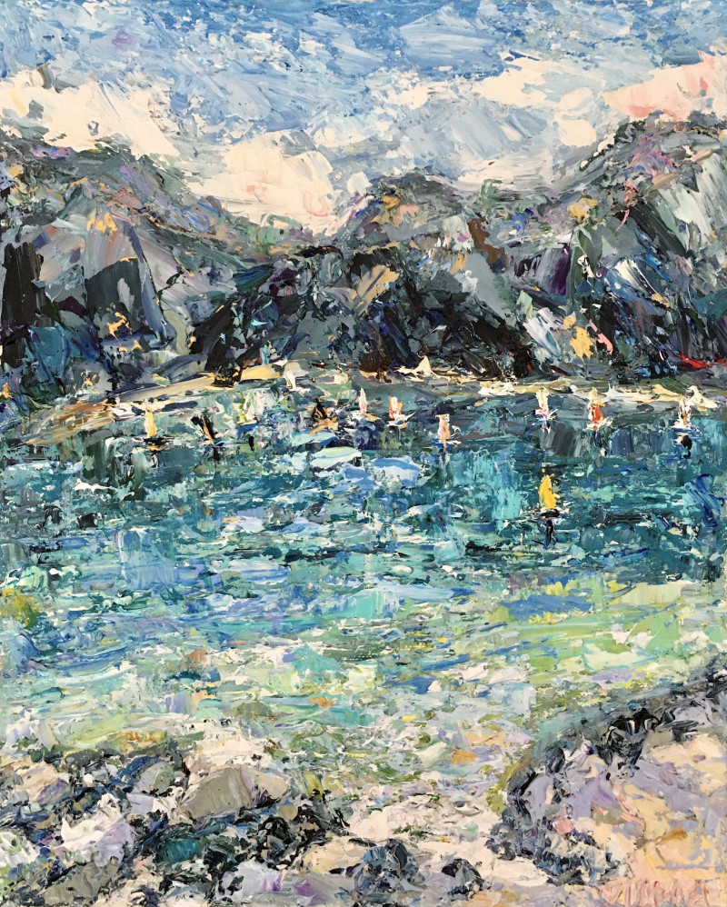 Vilma Gataveckienė tapytas paveikslas Lake Garda, Italy, Peizažai , paveikslai internetu