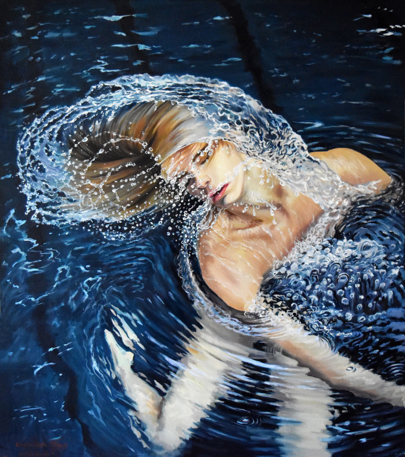 WATER EUPHORIA original painting by Serghei Ghetiu. Realism