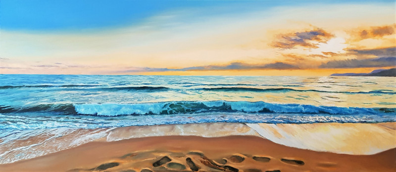 Feet in the Sand original painting by Mantas Naulickas. Landscapes