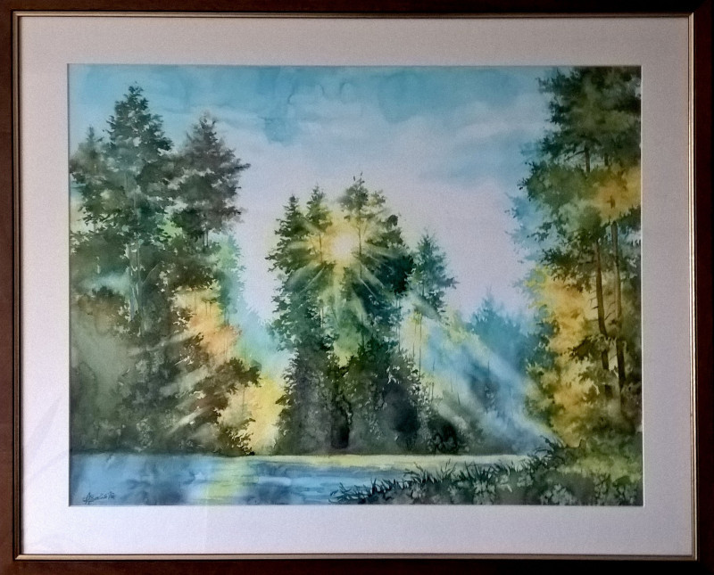 Algirdas Zibalis tapytas paveikslas Blyksnis, Peizažai , paveikslai internetu