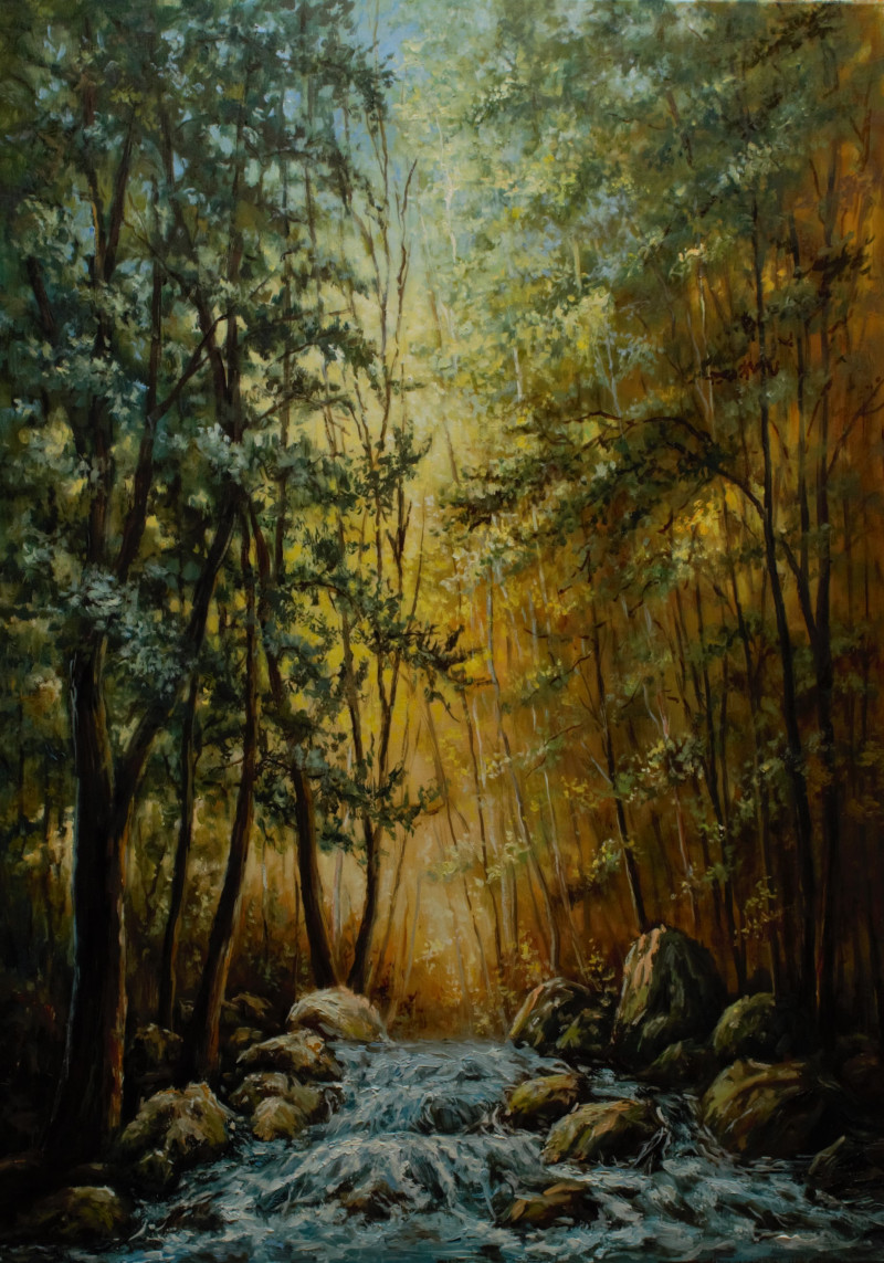 Morning Light original painting by Irma Pažimeckienė. Landscapes