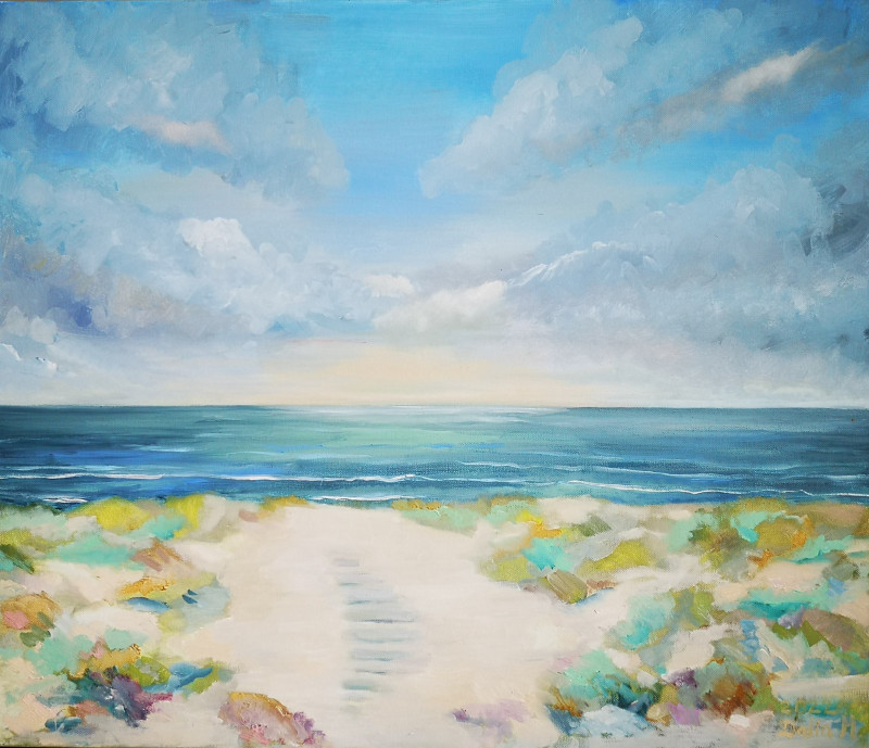 Evening At The Sea original painting by Dalia Motiejūnienė. For the bedroom