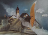 Foxes Leave At Dawn original painting by Rima Sadauskienė. Freed Fantasy