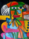 Lady With A Puppie original painting by Martynas Ivinskas. Splash Of Colors