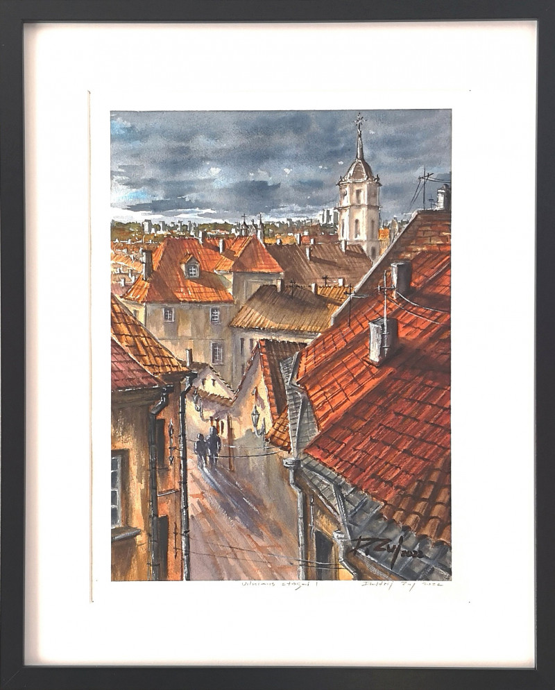 Dmitrij Zuj tapytas paveikslas Vilnius stogai I, Urbanistinė tapyba , paveikslai internetu