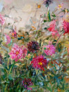Jonas Šidlauskas tapytas paveikslas Birutės darželis, Gėlės , paveikslai internetu