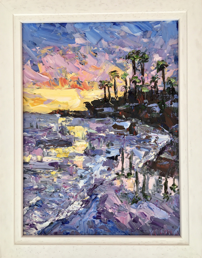 Vilma Gataveckienė tapytas paveikslas Sunset. California, Miniatiūros - Maži darbai , paveikslai internetu
