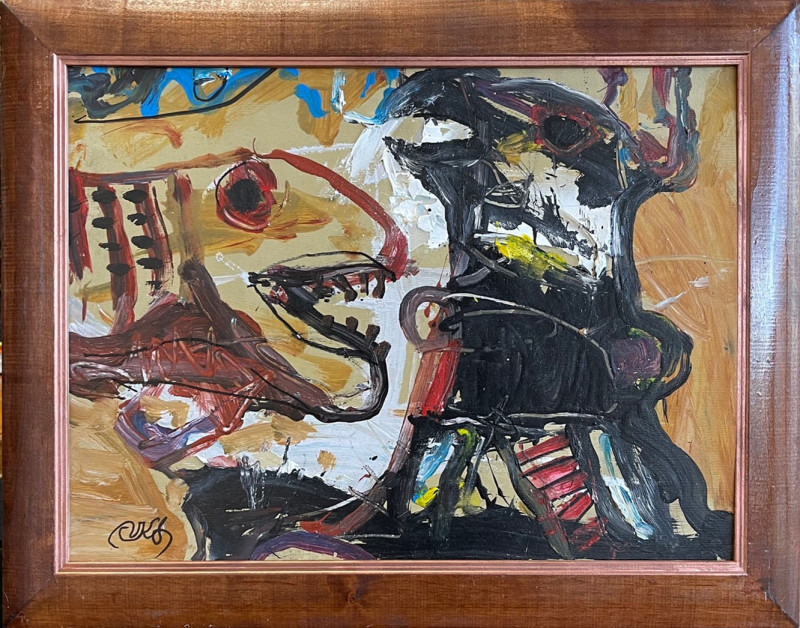 Vilius-Ksaveras Slavinskas tapytas paveikslas Pavojus, Abstrakti tapyba , paveikslai internetu