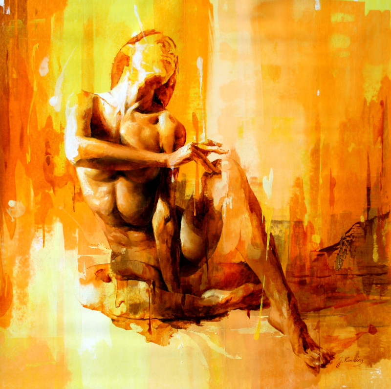 Jonas Kunickas tapytas paveikslas JK22-0920 Honey, Aktas , paveikslai internetu