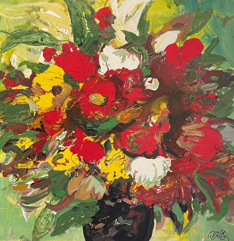 Vilius-Ksaveras Slavinskas tapytas paveikslas Puokštė, Gėlės , paveikslai internetu