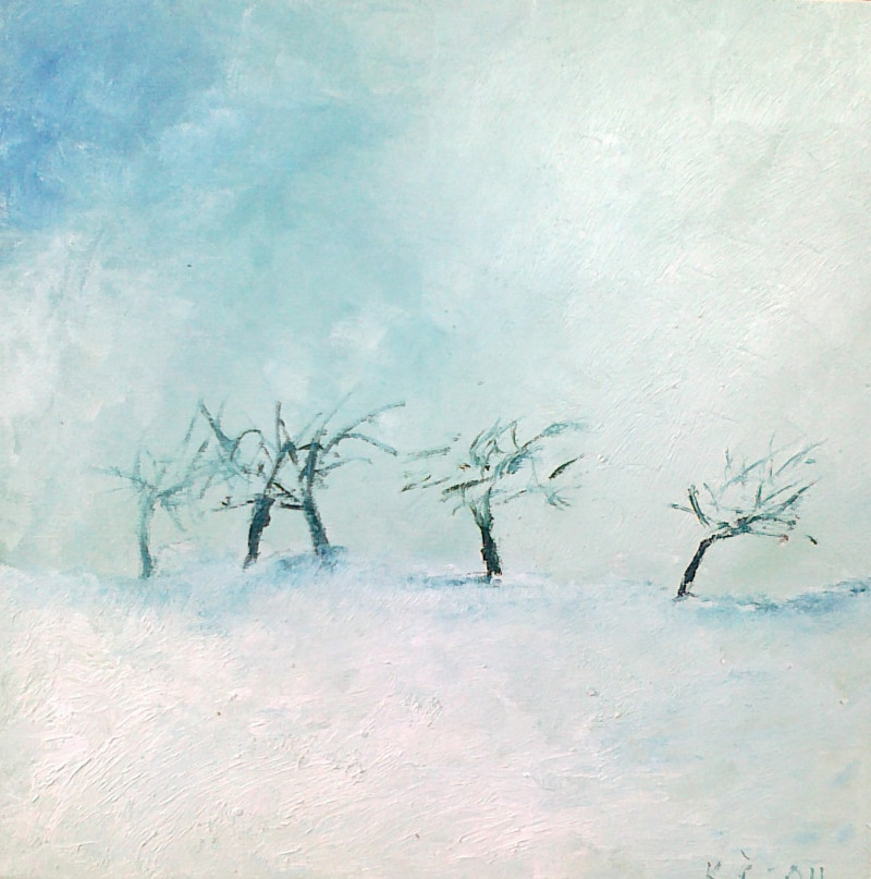 Kristina Česonytė tapytas paveikslas Žiema, Peizažai , paveikslai internetu