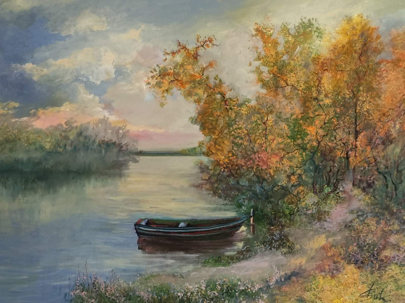 Birutė Butkienė tapytas paveikslas Rudeniškas peizažas, Peizažai , paveikslai internetu