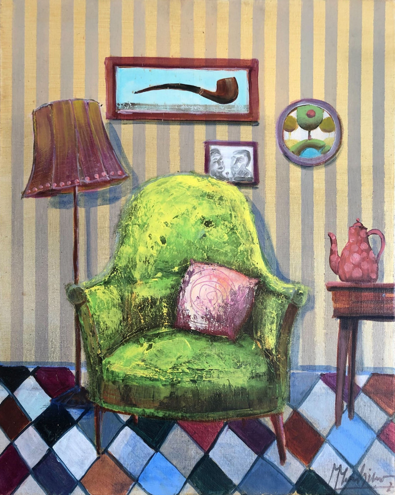 Armchair original painting by Modestas Malinauskas. Home