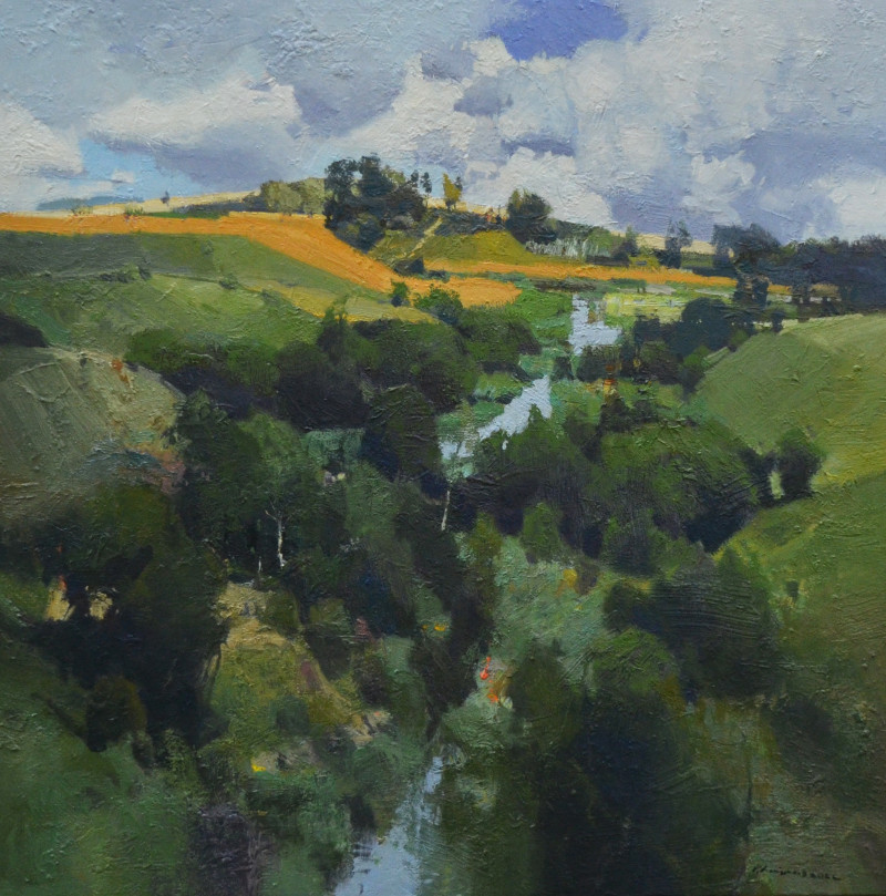 August Landscape original painting by Vytautas Laisonas. Landscapes
