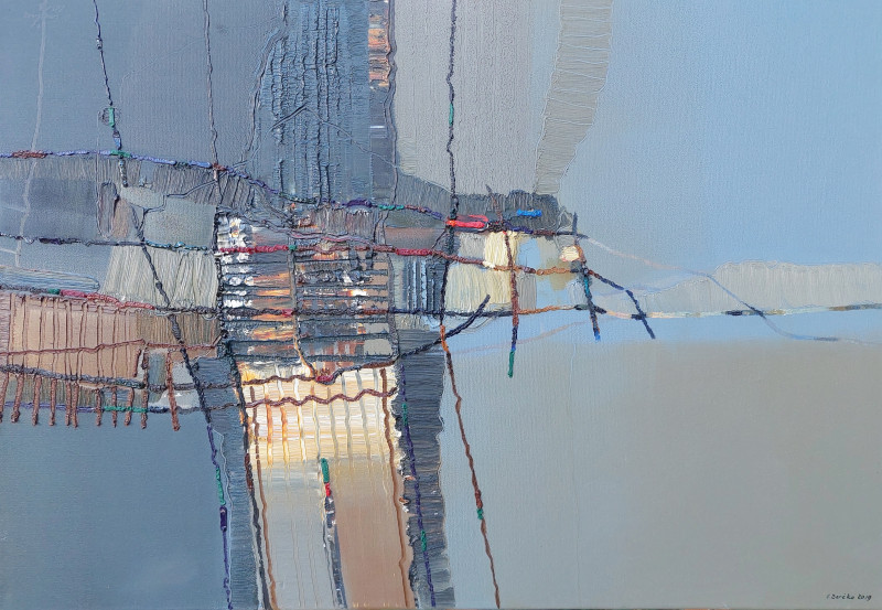 Vidmantas Zarėka tapytas paveikslas Kitas krantas, Abstrakti tapyba , paveikslai internetu