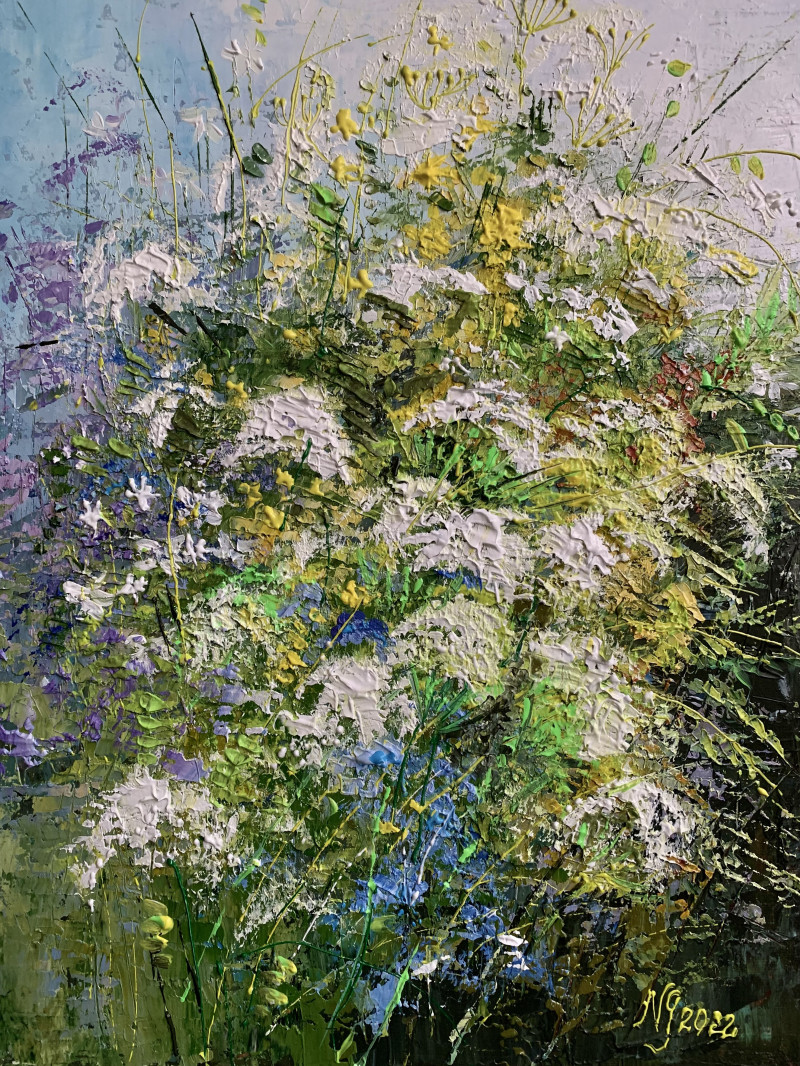 Nijolė Grigonytė-Lozovska tapytas paveikslas Vasara, Gėlių kalba , paveikslai internetu