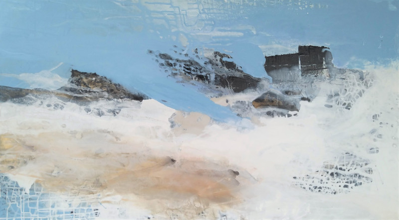 Dalia Kirkutienė tapytas paveikslas Jūra meta gintarus, Abstrakti tapyba , paveikslai internetu