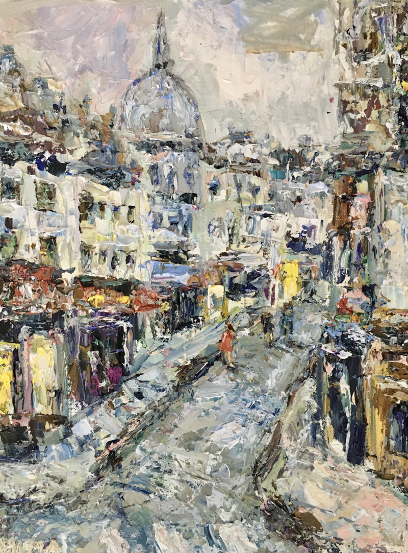 Vilma Gataveckienė tapytas paveikslas Montmartre, Urbanistinė tapyba , paveikslai internetu