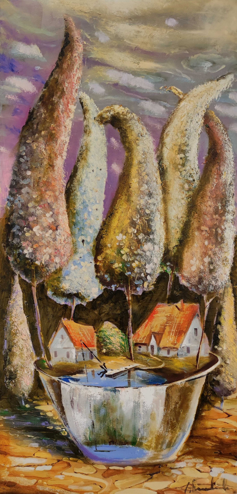 Alvydas Venslauskas tapytas paveikslas Vienkiemis, Išlaisvinta fantazija , paveikslai internetu