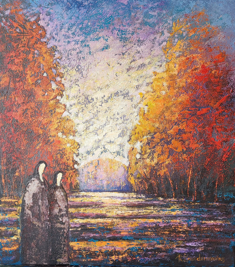 Sunrise Watchers original painting by Romas Žmuidzinavičius. Calm paintings