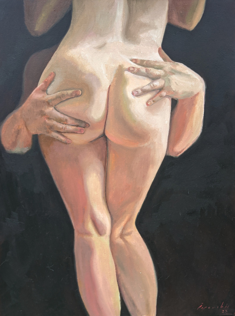 Passion original painting by Mantas Čepauskis. Nude