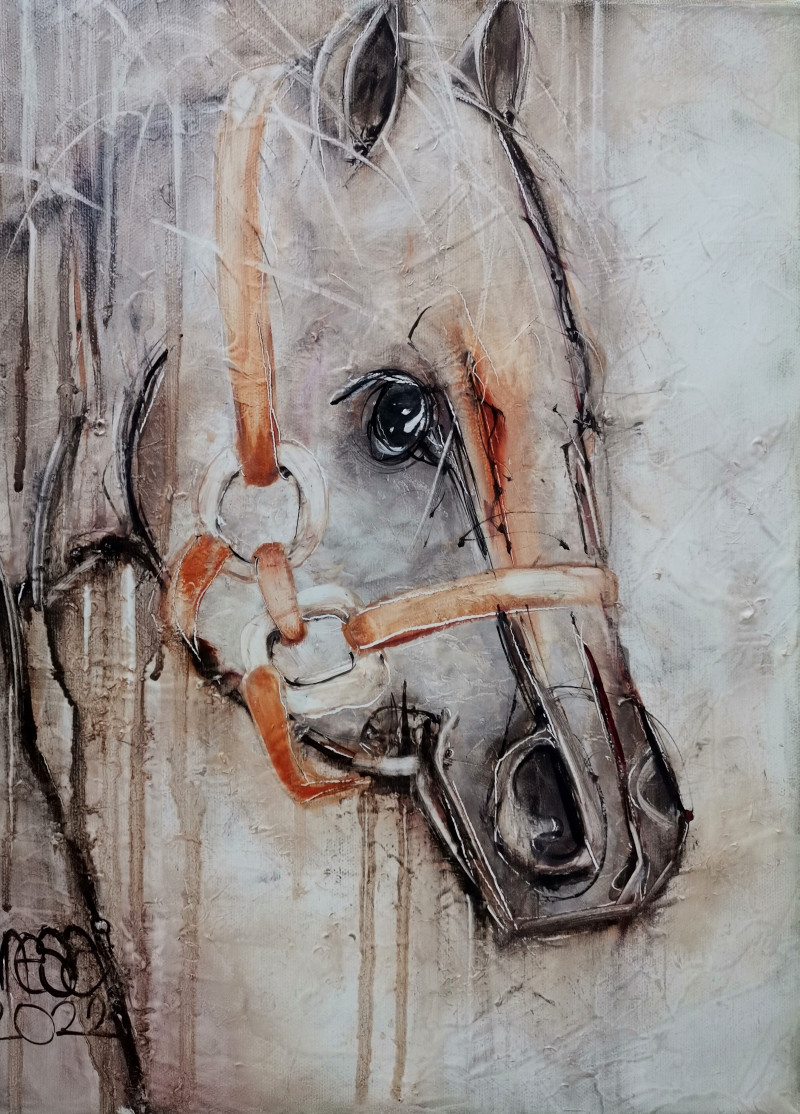 The Horse 3 original painting by Inesa Škeliova. Animalistic Paintings