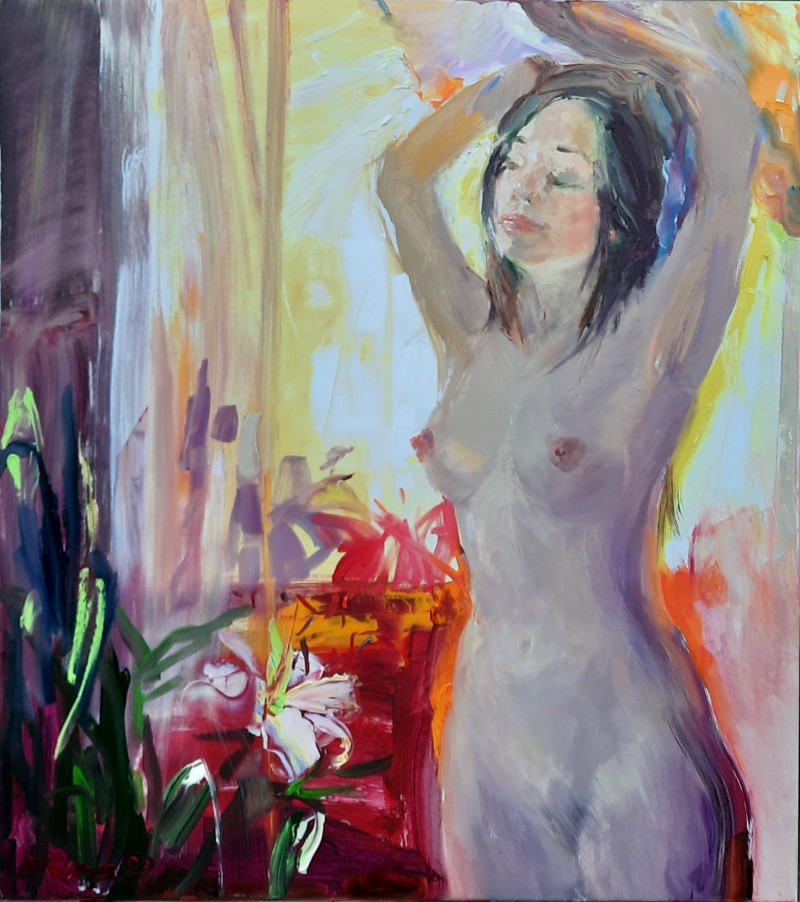 Vilma Vasiliauskaitė tapytas paveikslas Tobulas jausmas II, Moters grožis , paveikslai internetu