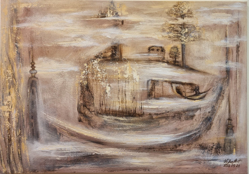Violeta Jarašiūnienė tapytas paveikslas Rudeninis vakaras, Abstrakti tapyba , paveikslai internetu