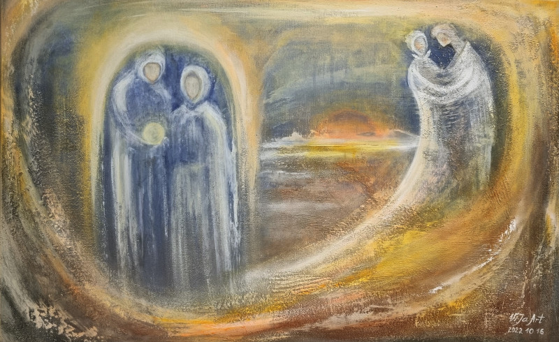 Dance Of The Past original painting by Violeta Jarašiūnienė. Angels