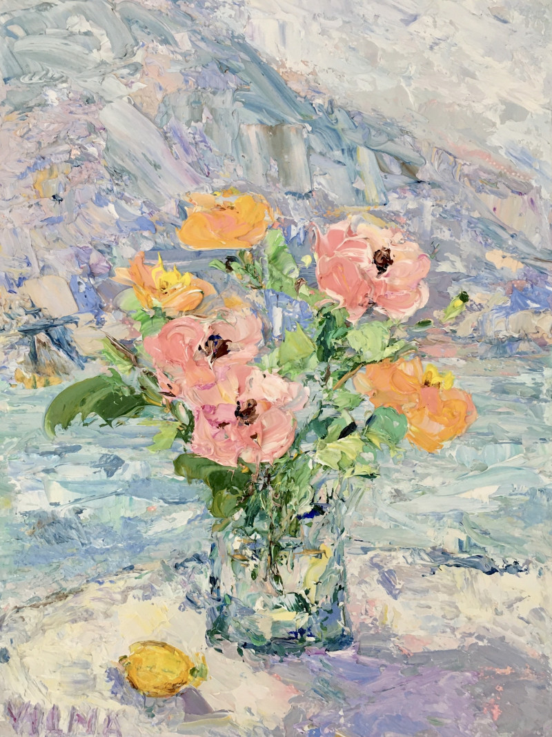 Vilma Gataveckienė tapytas paveikslas Summer, Gėlių kalba , paveikslai internetu