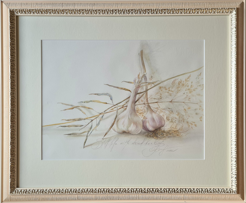 Still Life With Garlic original painting by Svetlana Ovinova. Still-Life