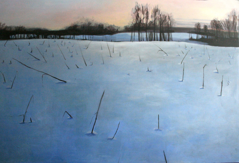 Winter Horizons original painting by Giedra Purlytė. Paintings With Winter