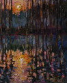Simonas Gutauskas tapytas paveikslas Miško ežeras, Peizažai , paveikslai internetu