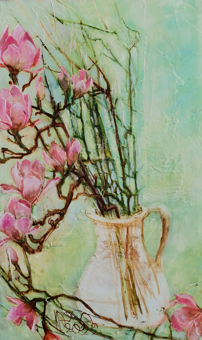 Magnolia original painting by Inesa Škeliova. Flowers