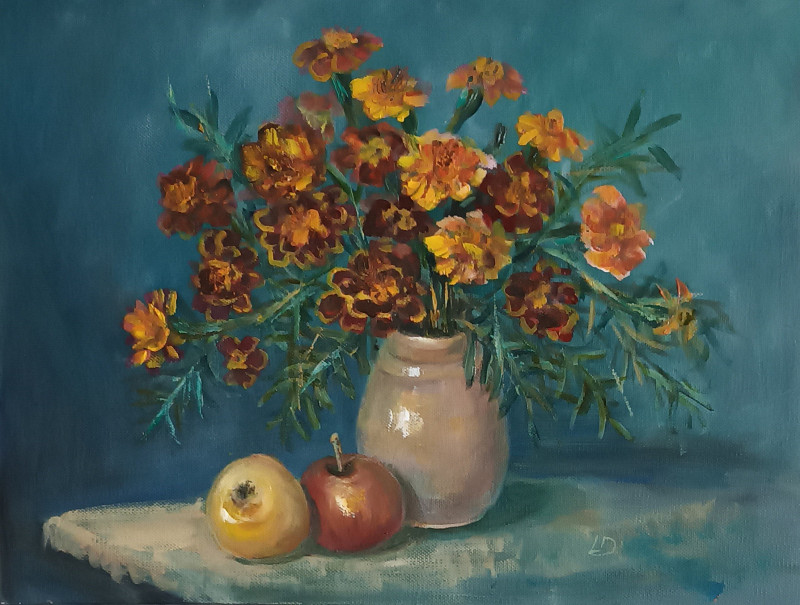 Apples original painting by Lidija Dailidėnienė. Still-Life