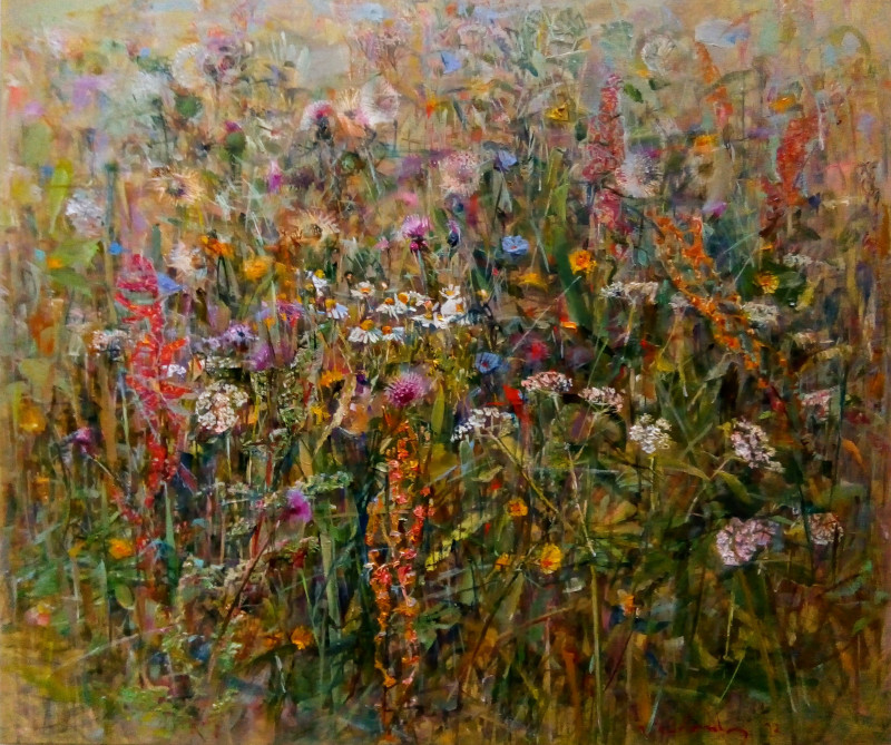 Autumn flowers original painting by Jonas Šidlauskas. Easter collection