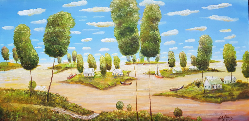 Voldemaras Valius tapytas paveikslas Atostogų rojus, Peizažai , paveikslai internetu