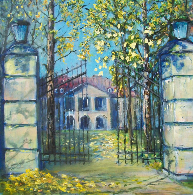 Bistrampolis Manor original painting by Petras Beniulis. Home