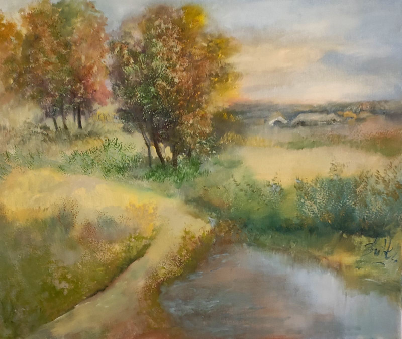 Sunny Autumn original painting by Birutė Butkienė. Landscapes