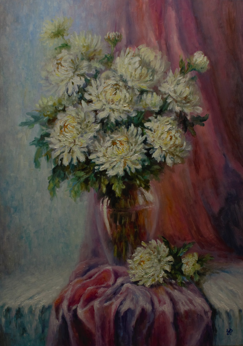 For My Queen original painting by Irma Pažimeckienė. Flowers