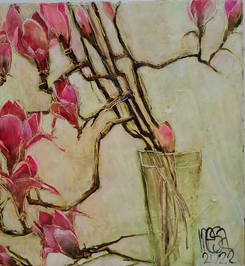 Magnolia 2 original painting by Inesa Škeliova. Flowers