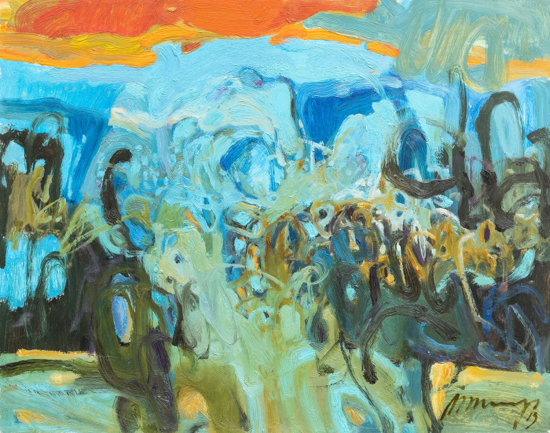 Ramūnas Dagys tapytas paveikslas Vakarėja, Abstrakti tapyba , paveikslai internetu