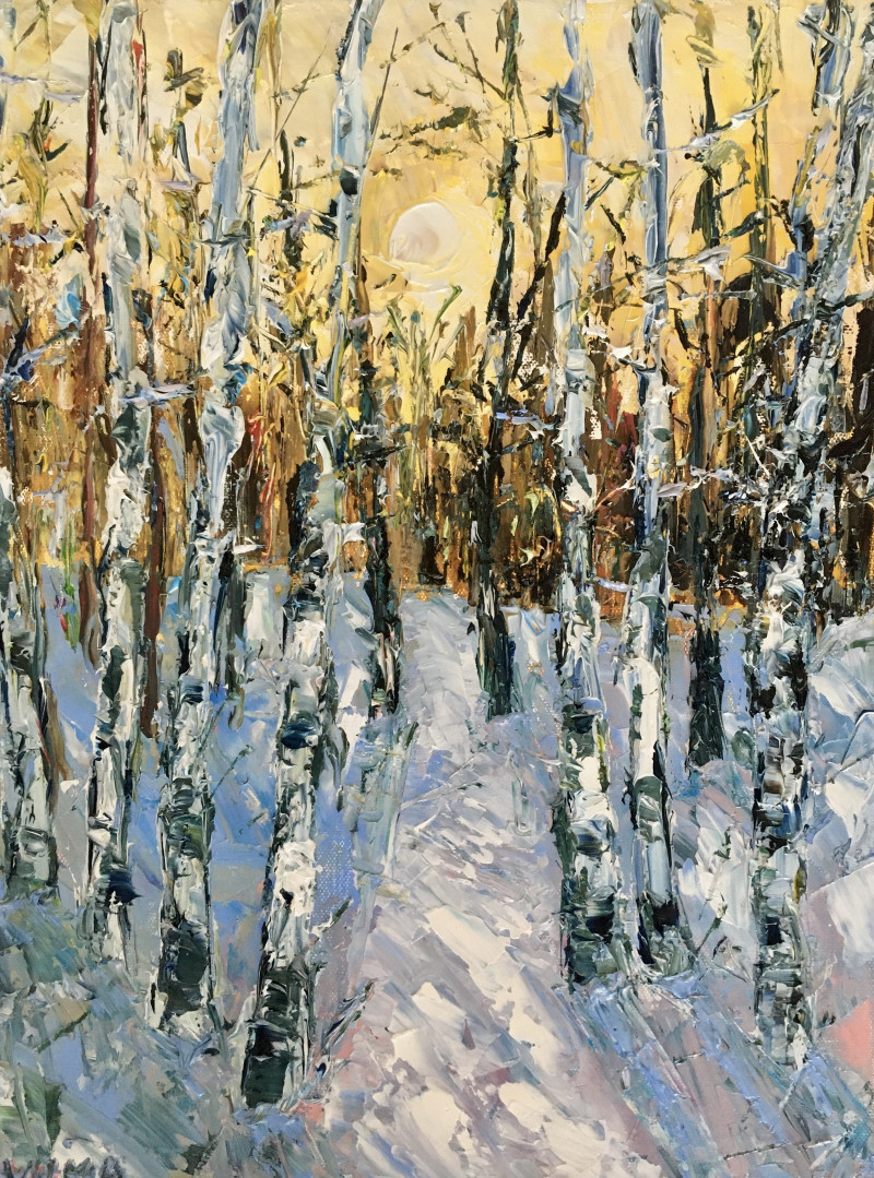 Birch Forest original painting by Vilma Gataveckienė. Landscapes